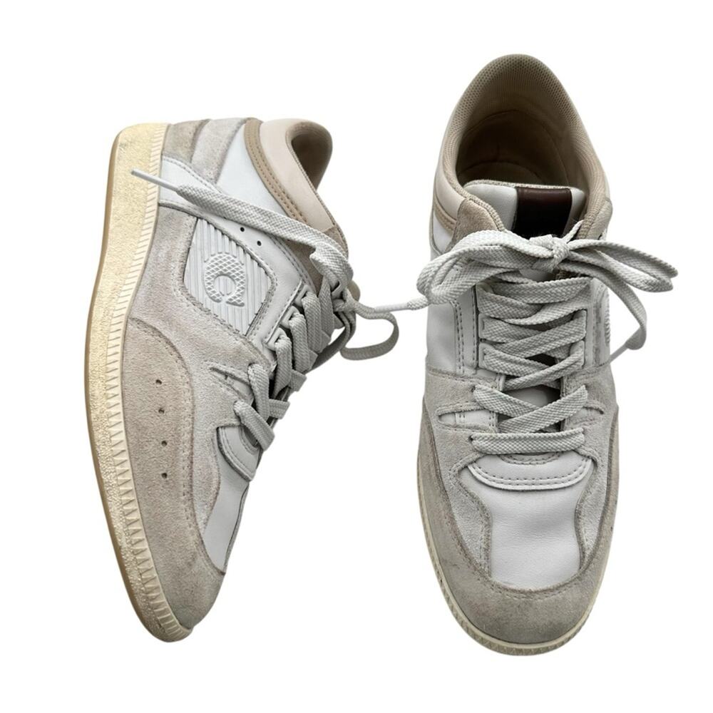 WOMEN'S GREY SUEDE & LEATHER SNEAKERS - Unbranded